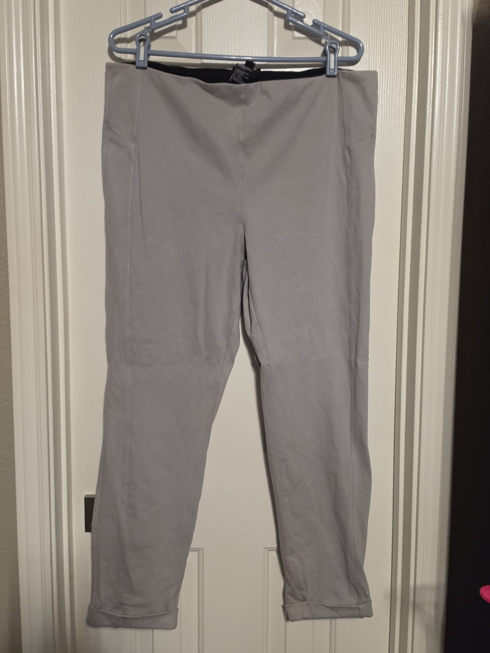 Tribal Straight-Leg Pull-On Pants in Light Gray